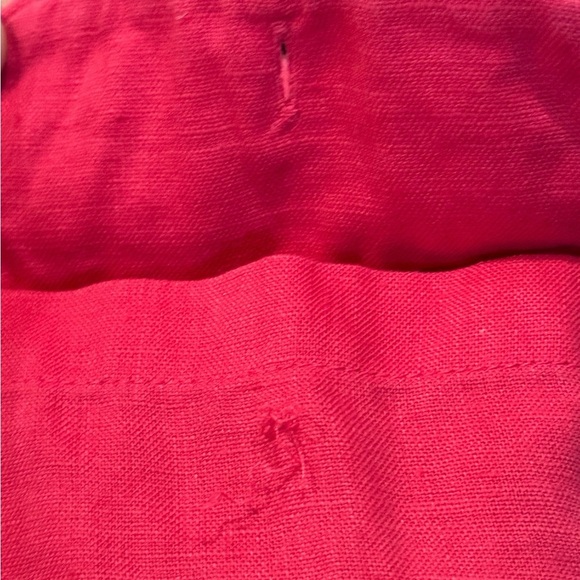 EUC Ellen Tracy Linen Fuchsia Tunic 1 x missing a button on pocket Saks 5th Ave - Picture 6 of 9